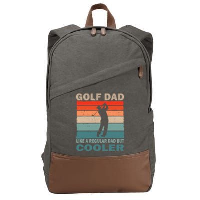 Retro Vintage Golf Player Dad Golf Father's Day Gift For Dad Cotton Canvas Backpack