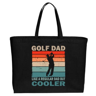 Retro Vintage Golf Player Dad Golf Father's Day Gift For Dad Cotton Canvas Jumbo Tote