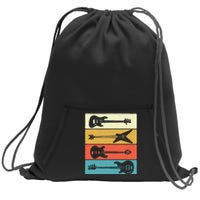 Retro Vintage Guitars - Bass Guitar Music Lover Bassist Sweatshirt Cinch Pack Bag