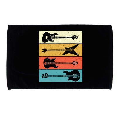 Retro Vintage Guitars - Bass Guitar Music Lover Bassist Microfiber Hand Towel