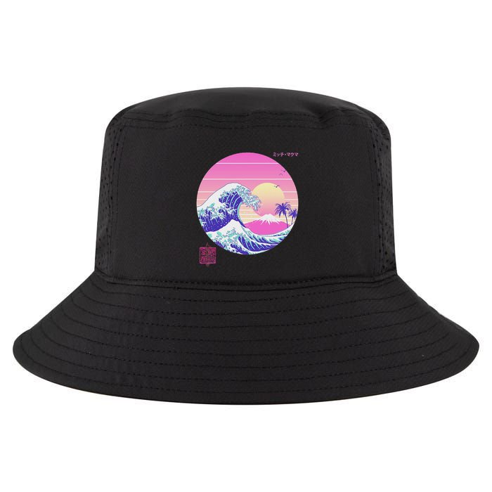 Retro Vaporwave Great Wave Japanese Aesthetic Design Cool Comfort Performance Bucket Hat