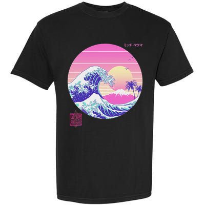 Retro Vaporwave Great Wave Japanese Aesthetic Design Garment-Dyed Heavyweight T-Shirt