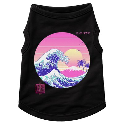 Retro Vaporwave Great Wave Japanese Aesthetic Design Doggie Tank