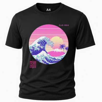 Retro Vaporwave Great Wave Japanese Aesthetic Design Performance Shirt