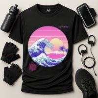 Retro Vaporwave Great Wave Japanese Aesthetic Design Cooling Performance Crew T-Shirt