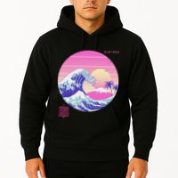 Retro Vaporwave Great Wave Japanese Aesthetic Design Hoodie