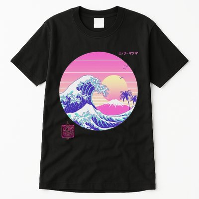 Retro Vaporwave Great Wave Japanese Aesthetic Design Tall T-Shirt