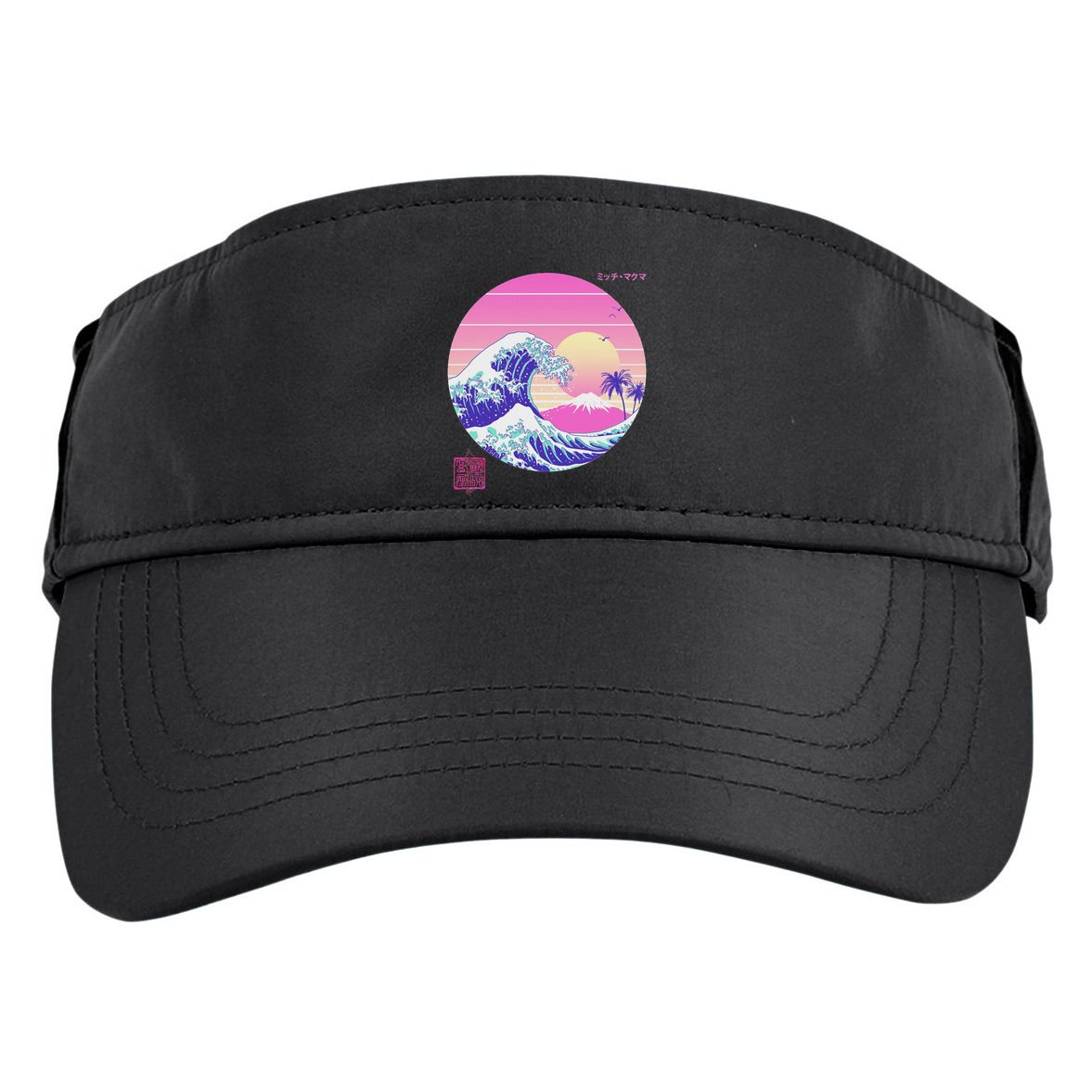 Retro Vaporwave Great Wave Japanese Aesthetic Design Adult Drive Performance Visor