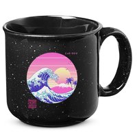 Retro Vaporwave Great Wave Japanese Aesthetic Design 15oz Campfire Ceramic Mug