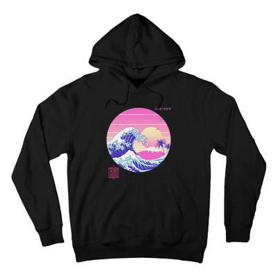 Retro Vaporwave Great Wave Japanese Aesthetic Design Tall Hoodie