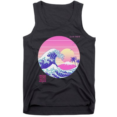 Retro Vaporwave Great Wave Japanese Aesthetic Design Tank Top