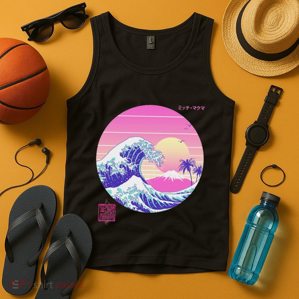 Retro Vaporwave Great Wave Japanese Aesthetic Design Tank Top