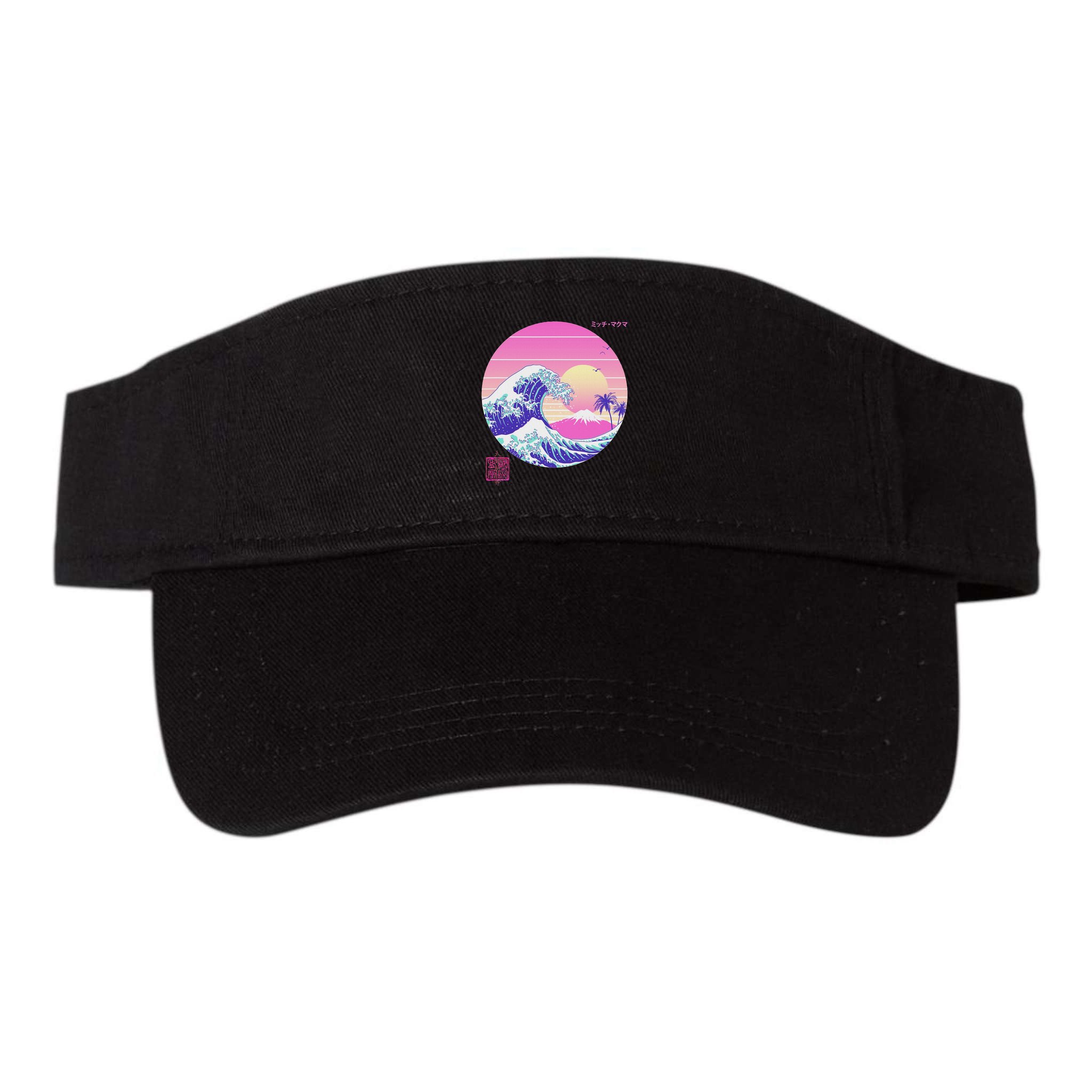 Retro Vaporwave Great Wave Japanese Aesthetic Design Visor