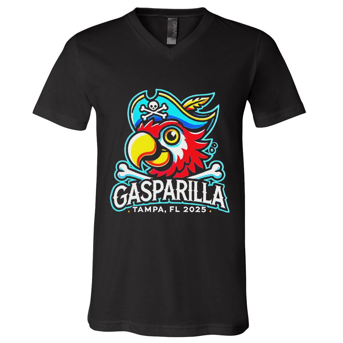 Retro Vintage Gasparilla Tampa Fl 2025 Pirate Festival V-Neck T-Shirt