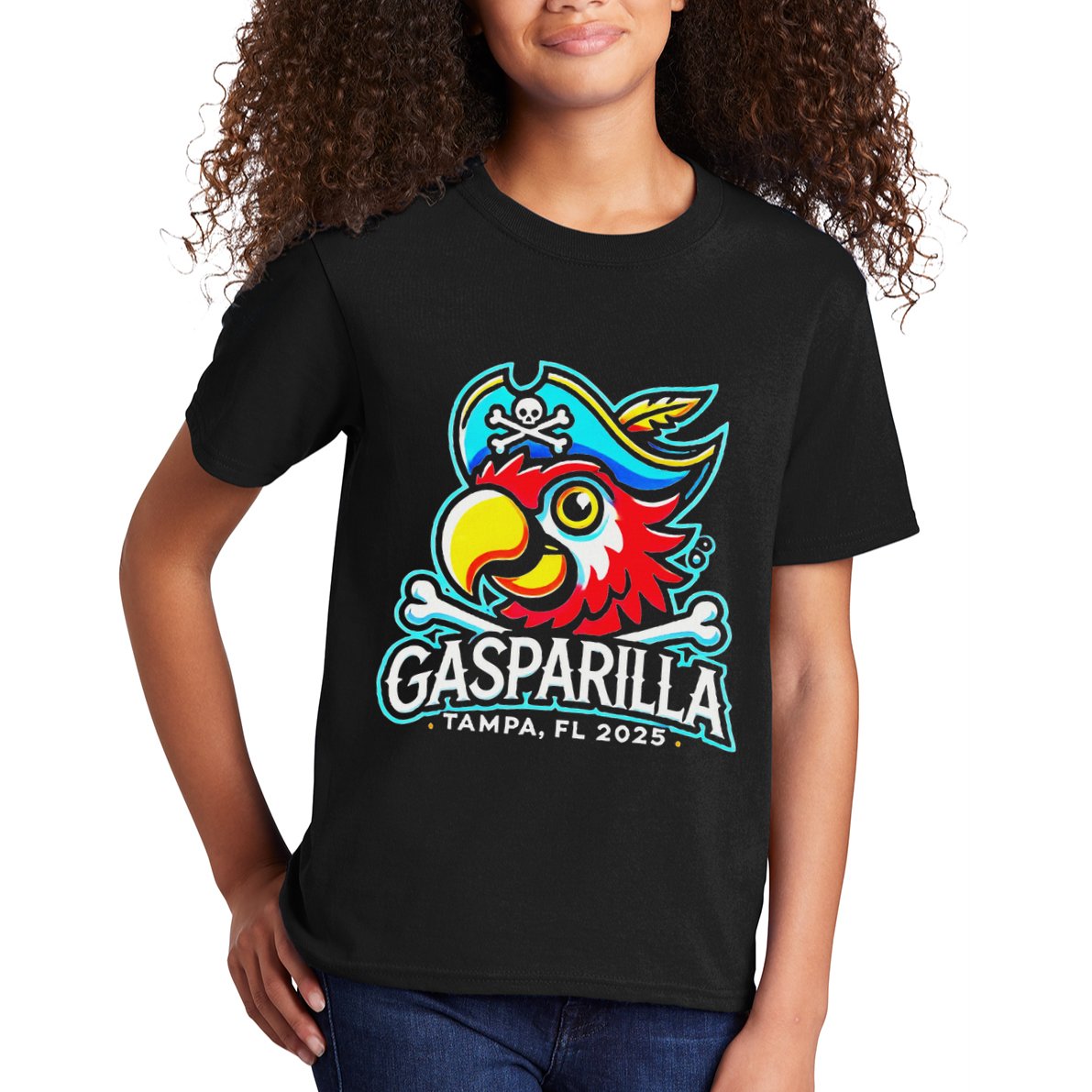 Retro Vintage Gasparilla Tampa Fl 2025 Pirate Festival Kids T-Shirt