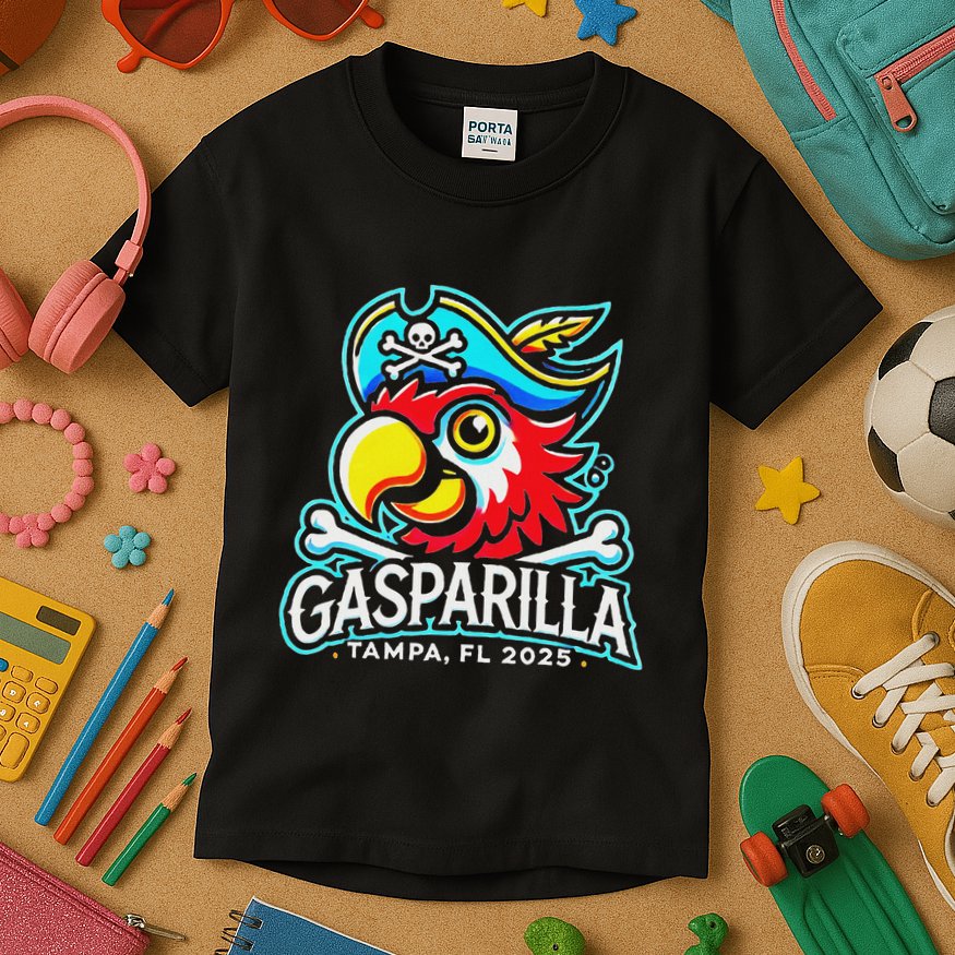 Retro Vintage Gasparilla Tampa Fl 2025 Pirate Festival Kids T-Shirt