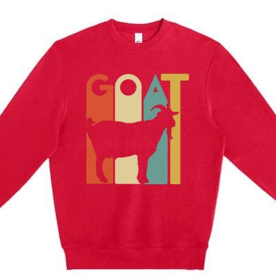 Retro Vintage Goat Tee Animal Goats Lover Gifts Premium Crewneck Sweatshirt