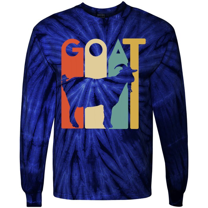 Retro Vintage Goat Tee Animal Goats Lover Gifts Tie-Dye Long Sleeve Shirt