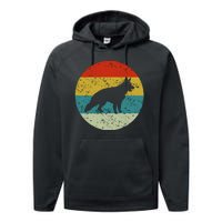 Retro Vintage German Shepherd Performance Fleece Hoodie