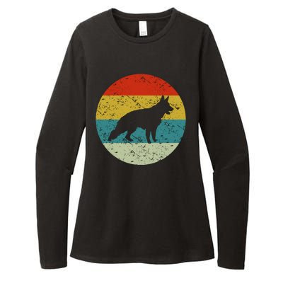 Retro Vintage German Shepherd Womens CVC Long Sleeve Shirt