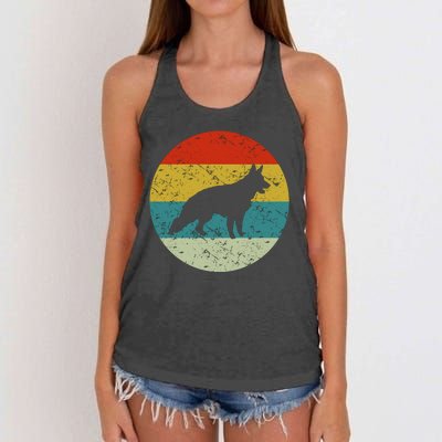 Retro Vintage German Shepherd Women's Knotted Racerback Tank