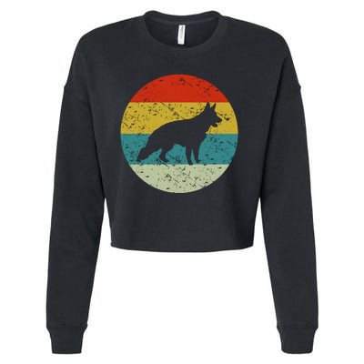 Retro Vintage German Shepherd Cropped Pullover Crew