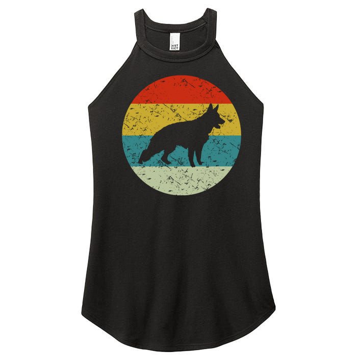 Retro Vintage German Shepherd Women’s Perfect Tri Rocker Tank