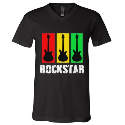 Rockstar Vintage Guitar V-Neck T-Shirt