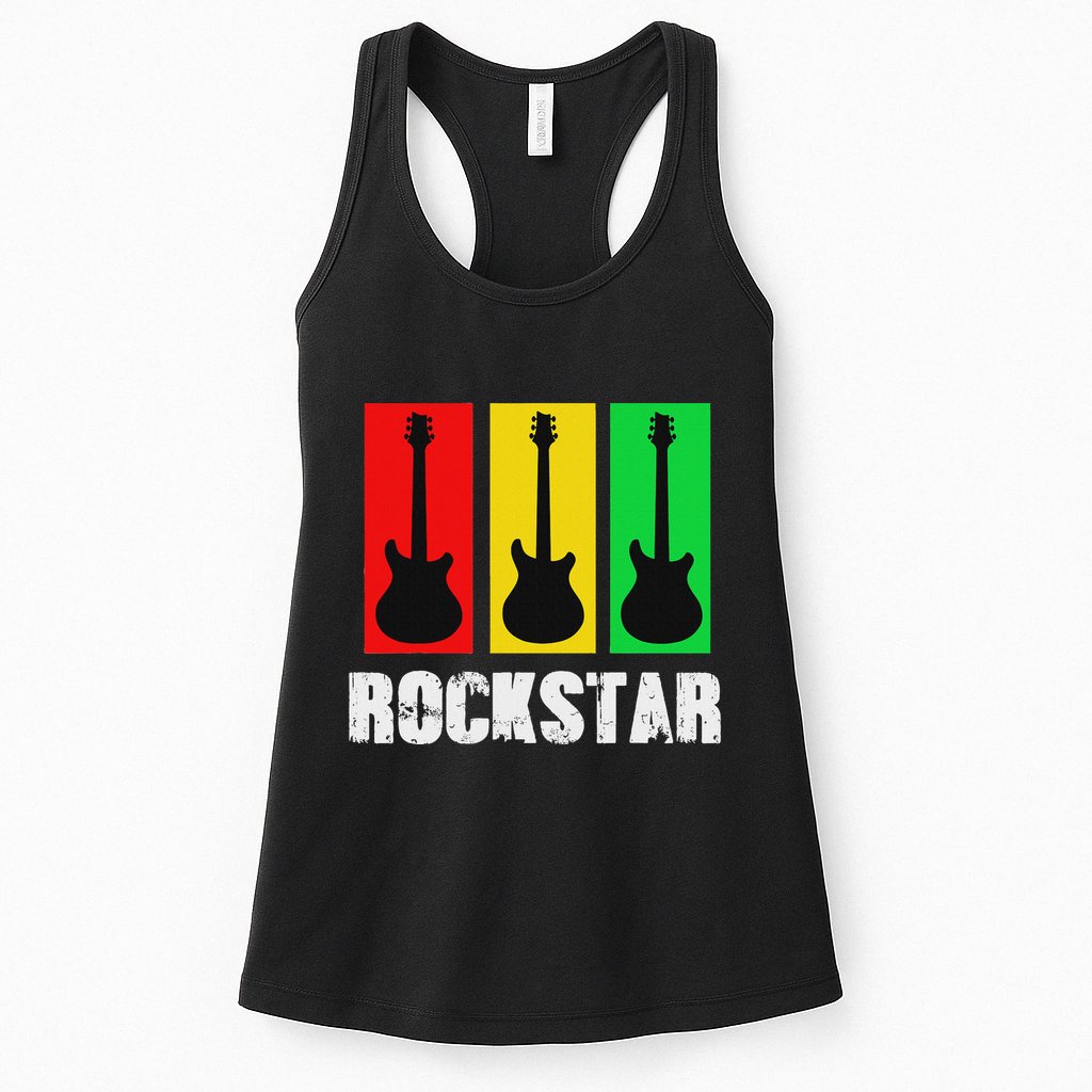 Rockstar Vintage Guitar Womens Tank Top