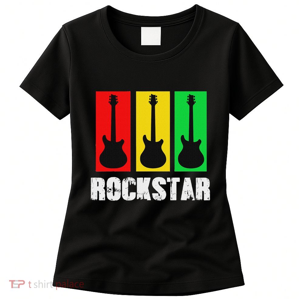 Rockstar Vintage Guitar Womens T-Shirt