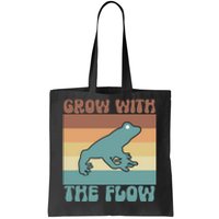 Retro Vintage Grow With The Flow Kawaii Frog Gift Tote Bag