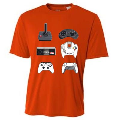 Retro Video Game Controllers Funny Gaming Cooling Performance Crew T-Shirt