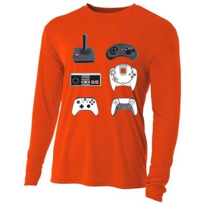 Retro Video Game Controllers Funny Gaming Cooling Performance Long Sleeve Crew