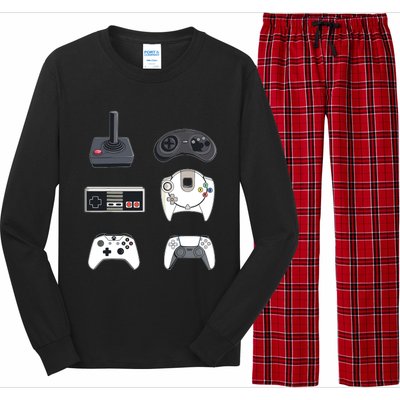 Retro Video Game Controllers Funny Gaming Long Sleeve Pajama Set