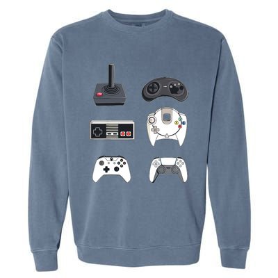 Retro Video Game Controllers Funny Gaming Garment-Dyed Sweatshirt