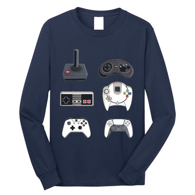 Retro Video Game Controllers Funny Gaming Long Sleeve Shirt