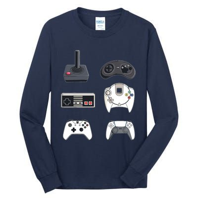 Retro Video Game Controllers Funny Gaming Tall Long Sleeve T-Shirt