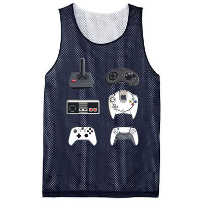 Retro Video Game Controllers Funny Gaming Mesh Reversible Basketball Jersey Tank