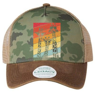 Retro Vintage Giraffe Sunglasses Gifts Funny Animal Lover Legacy Tie Dye Trucker Hat