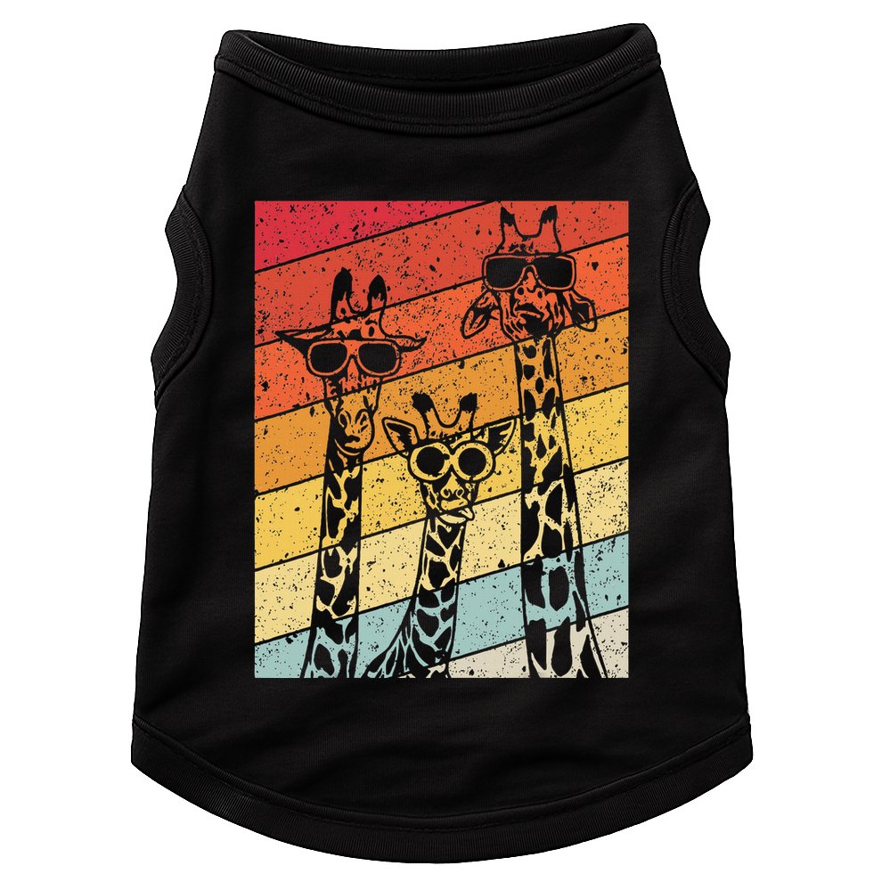 Retro Vintage Giraffe Sunglasses Gifts Funny Animal Lover Doggie Tank
