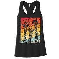 Retro Vintage Giraffe Sunglasses Gifts Funny Animal Lover Women's Racerback Tank