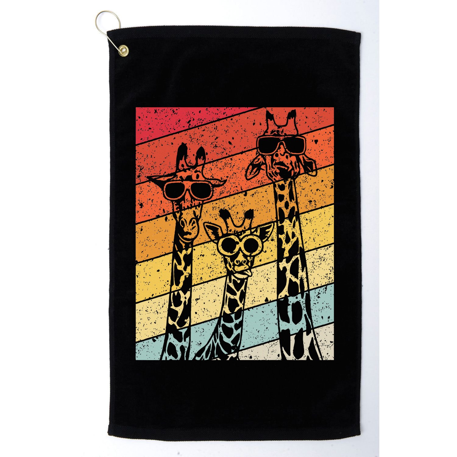 Retro Vintage Giraffe Sunglasses Gifts Funny Animal Lover Golf Towel