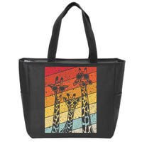 Retro Vintage Giraffe Sunglasses Gifts Funny Animal Lover Zip Tote Bag