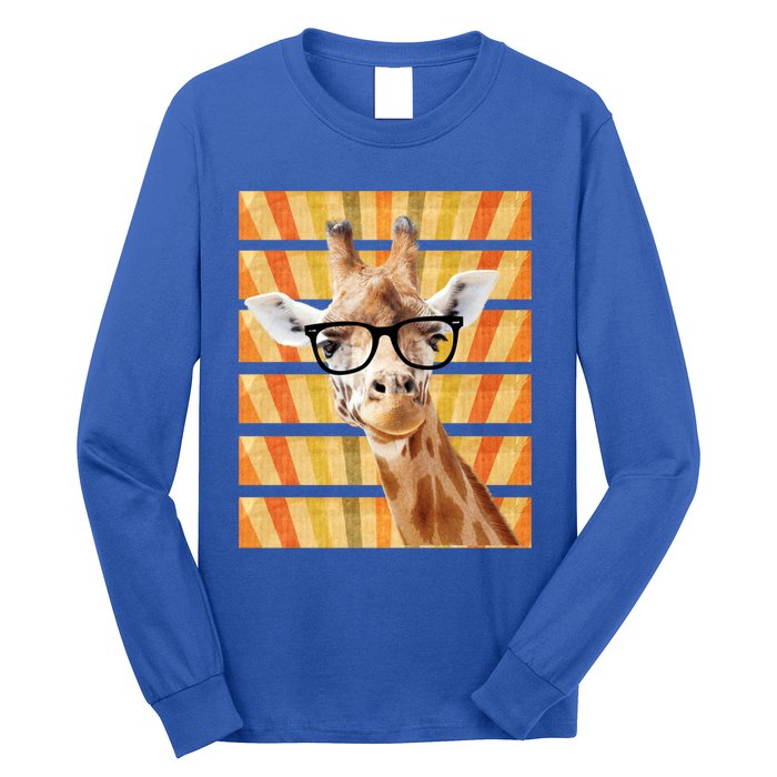 Retro Vintage Giraffe Sunglasses Funny Animal Lover Cool Gift Long Sleeve Shirt