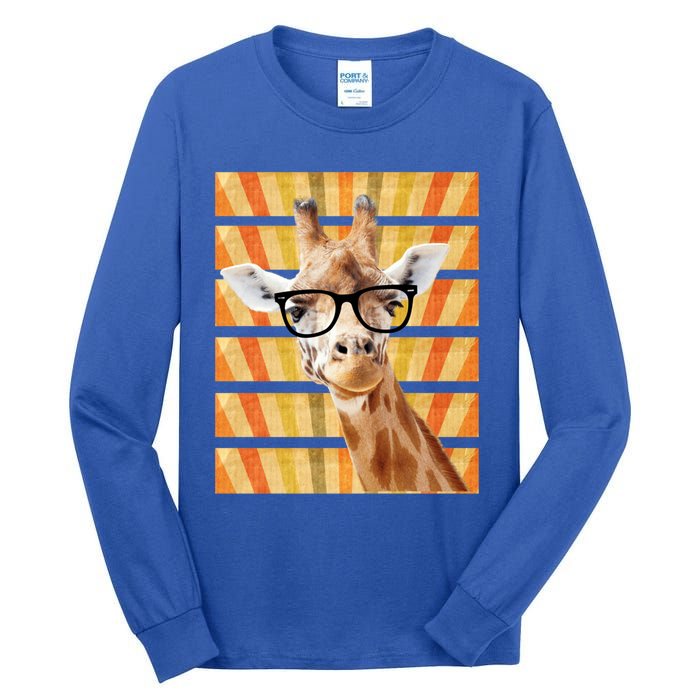 Retro Vintage Giraffe Sunglasses Funny Animal Lover Cool Gift Tall Long Sleeve T-Shirt