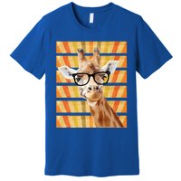 Retro Vintage Giraffe Sunglasses Funny Animal Lover Cool Gift Premium T-Shirt