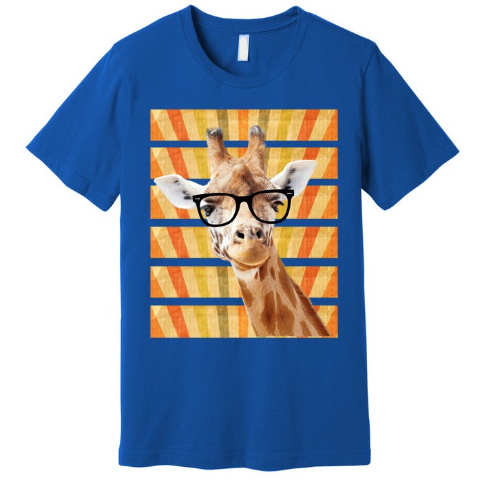 Retro Vintage Giraffe Sunglasses Funny Animal Lover Cool Gift Premium T-Shirt