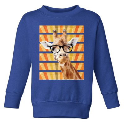 Retro Vintage Giraffe Sunglasses Funny Animal Lover Cool Gift Toddler Sweatshirt