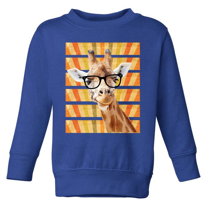 Retro Vintage Giraffe Sunglasses Funny Animal Lover Cool Gift Toddler Sweatshirt