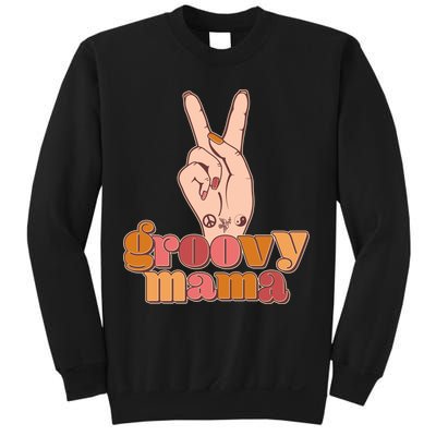 Retro Vintage Groovy Mama Peace Sign Sweatshirt